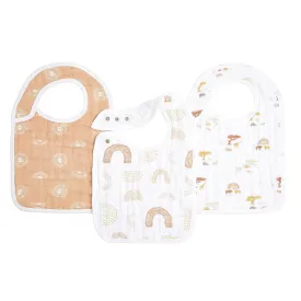 aden   anais 100% Cotton Muslin Snap Bib ?C Super Absorbent, Soft 3-Layer Baby Bib for Boys & Girls with Adjustable Snap-Closure for Teething, Eating, Drooling, 3-Pack, Keep Rising
