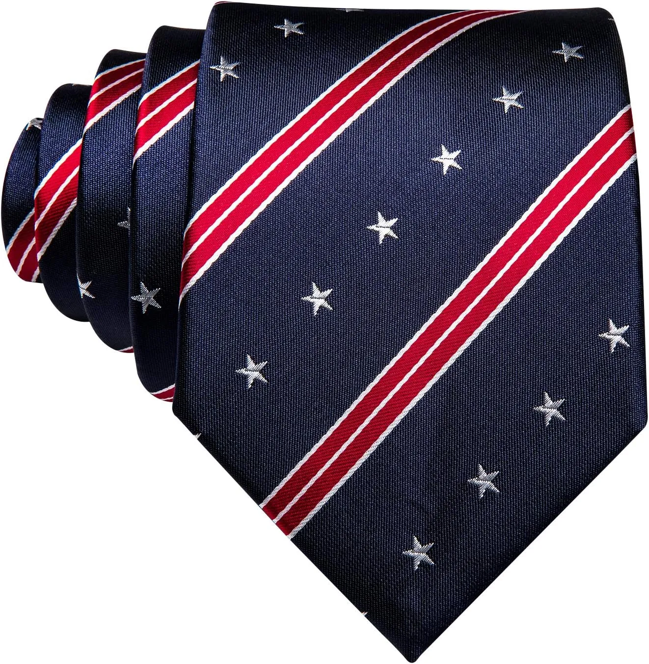 Barry.Wang Fun Animal Ties for Men Designer Handkerchief Cufflink WOVEN Casual Necktie Set Festival