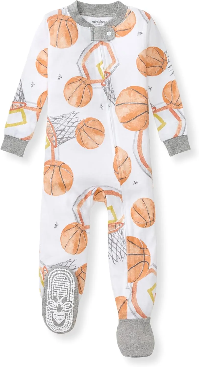 Burt's Bees Baby baby-boys Sleeper Pjs, 100% Organic Cotton, One-piece Footie, Zip Up Jumpsuit, Snug Fit Pajamas