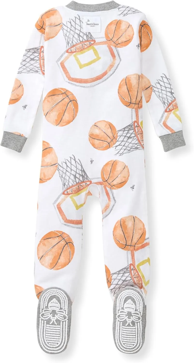Burt's Bees Baby baby-boys Sleeper Pjs, 100% Organic Cotton, One-piece Footie, Zip Up Jumpsuit, Snug Fit Pajamas