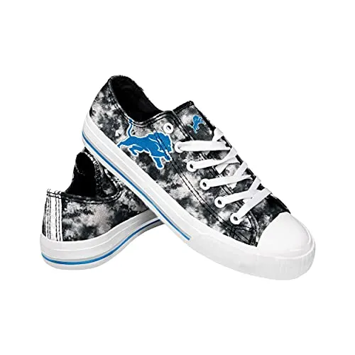 FOCO Detroit Lions NFL Womens Low Top Tie Dye Canvas Shoes - 9