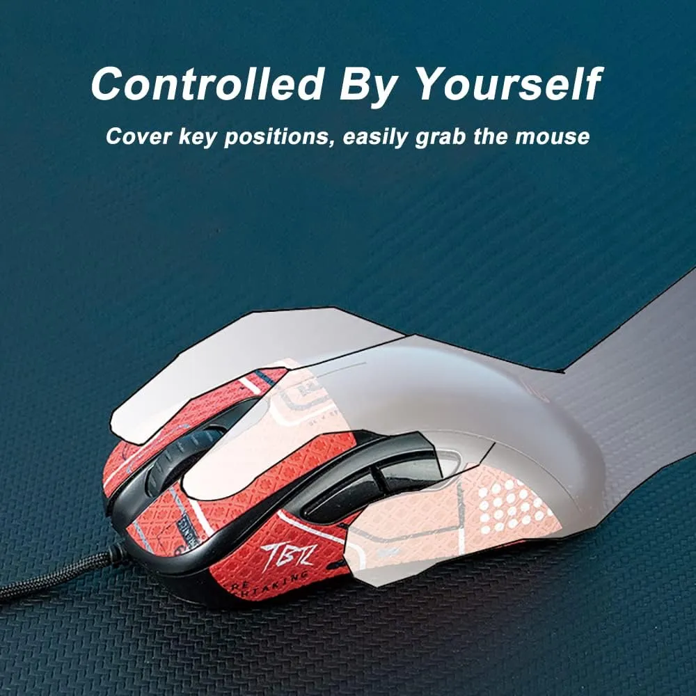Grip Tape for Razer Cobra/Cobra Pro - Anti-Slip,Enhanced Control, Suck Sweat,Soft Leather,Full Coverage,Improves FPS Gaming Grip [Pre-Cut] Cartoon Gray