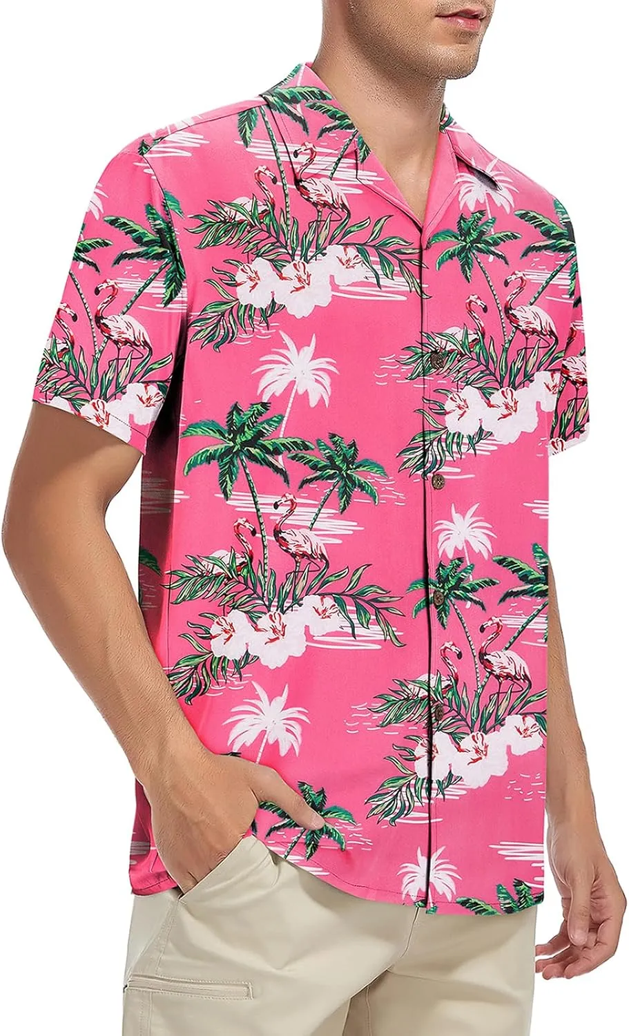 Hawaiian Shirt for Men Button Down Short Sleeve Casual Beach Shirt Summer Wear Stylish Tropical Print Shirts
