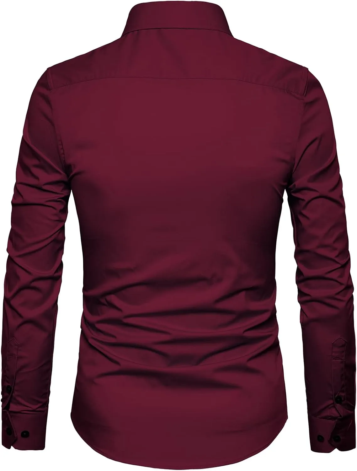 Manwan walk Men's Slim Fit Business Casual Cotton Long Sleeves Solid Button Down Dress Shirts