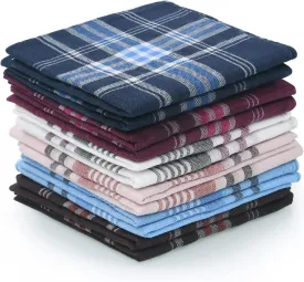Men's Handkerchiefs, 12 Pack Gents Hankies, Mens Premium Handkerchiefs Cotton White Pocket Square Hanks for Men Women