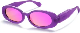 SOJOS Ocean Collection Retro Oval Polarized Sunglasses for Women Men Vintage Recycled Plastic Frame Eco-Friendly, Sunlight
