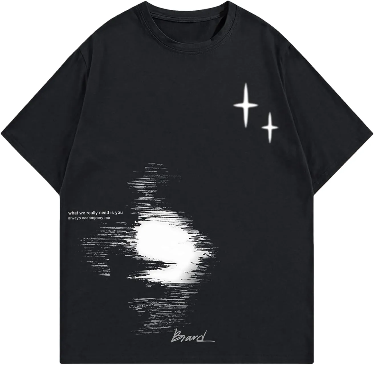 Verdusa Men's Letter Graphic Drop Shoulder T Shirts Casual Round Neck Tee Top